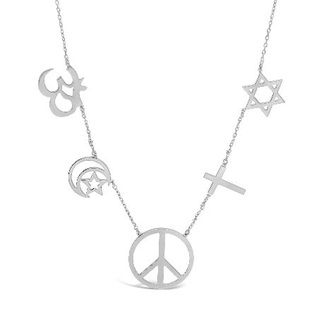 RHODIUM-PLATED SILVER PEACE RELIGIONS