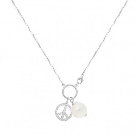 RHODIUM-PLATED SILVER PEACE PEARL