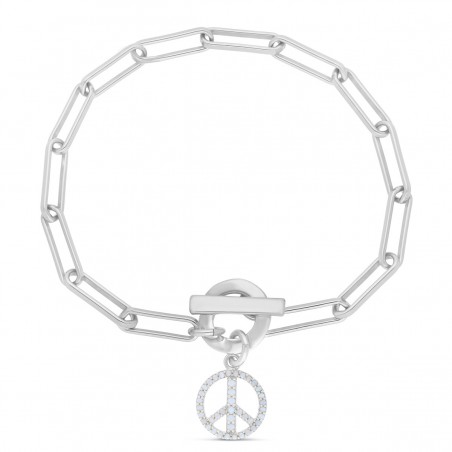 PEACE ZIRCONS WHITE RHODIUM-PLATED SILVER