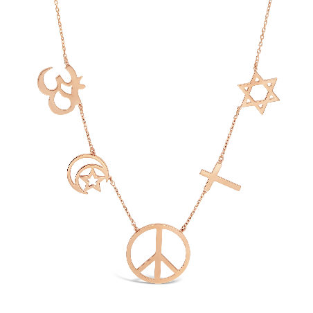 PINK GOLD-PLATED PEACE RELIGIONS