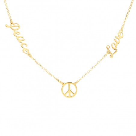 GOLD PLATED PEACE AND LOVE